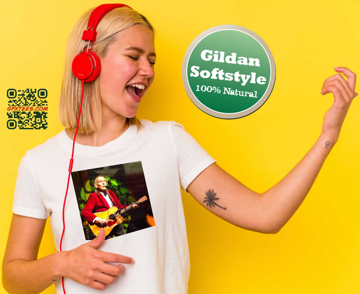 Gordon Lightfoot T-Shirt. Gordon Lightfoot Concert Tee. Folk Music Tshirt. Proud Canadian Clothing. Free Shipping in Canada and the USA.