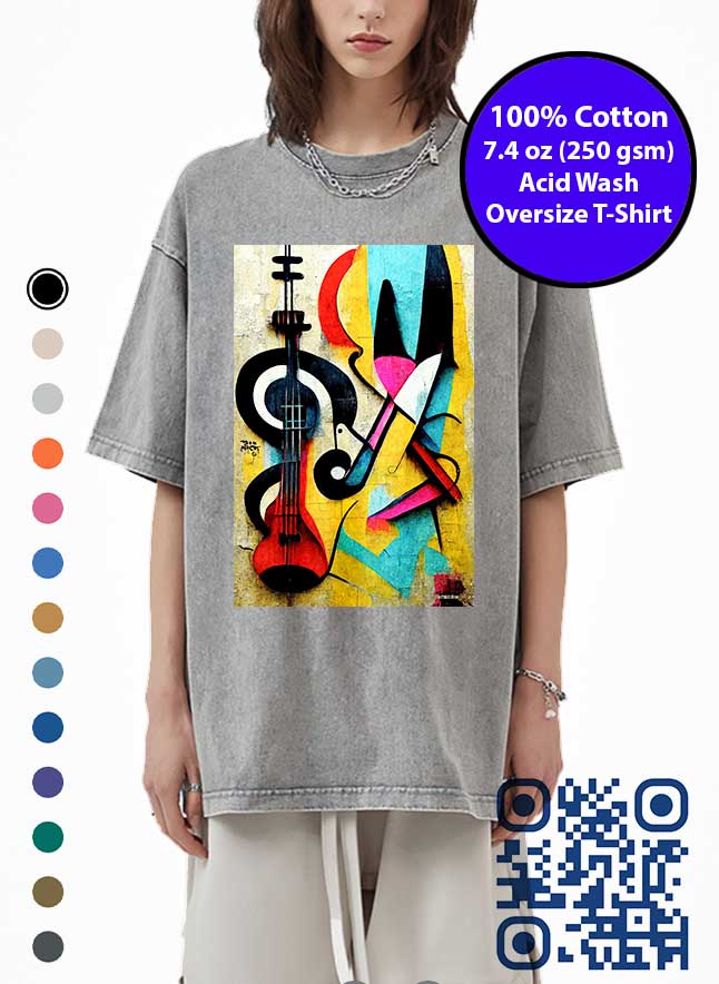 Abstract Art Acid Wash T-Shirt. Made in Toronto Tee. Cool Abstract Tshirt.