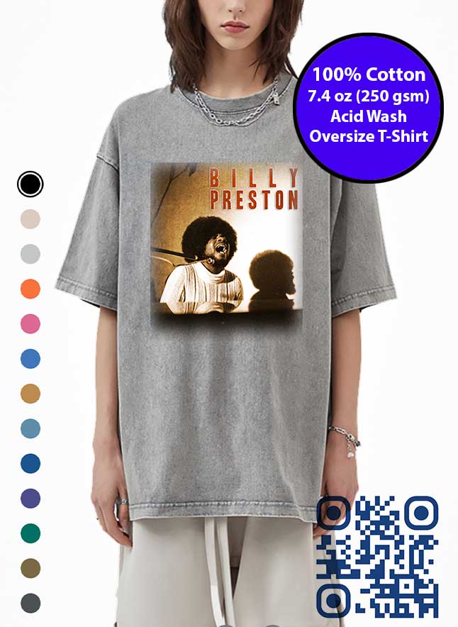 Billy Preston Piano 5th Beatle Acid Wash T-Shirt. Made in Toronto Tee.