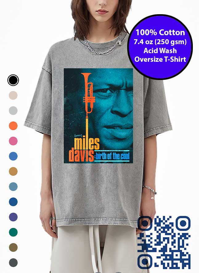 Miles Davis Birth of the Cool Album Cover Acid Wash T-Shirt. Made in Toronto Tee. Music Tshirt.