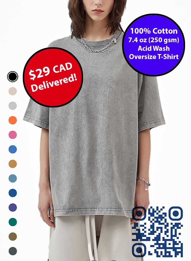 Blank Acid Wash T-Shirt Toronto. $29 Delivered Anywhere in North America.