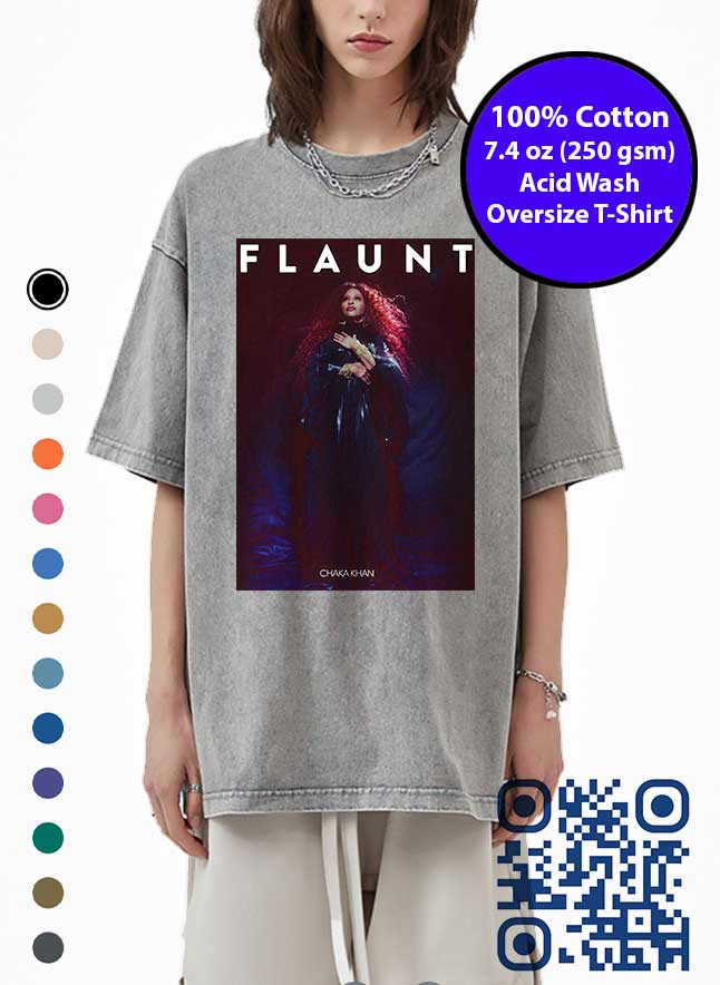 Chaka Khan Flaunt Album Cover Art Acid Wash T-Shirt. Made in Toronto Tee. Funk Music Tshirt.