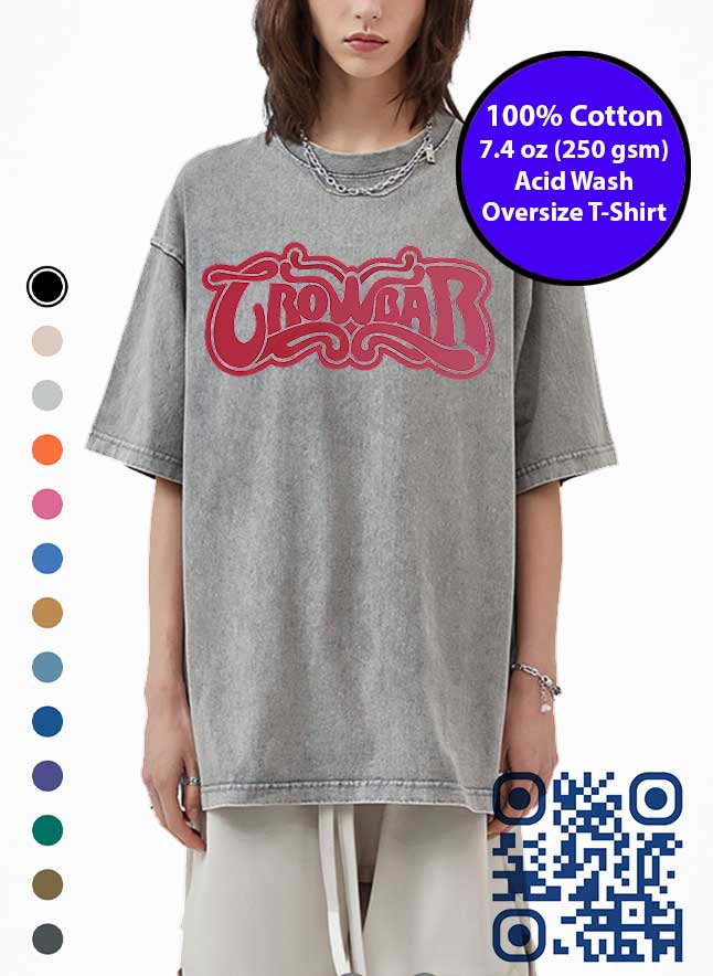 Crowbar Band Logo Acid Wash T-Shirt. Crowbar Music Band Tshirt | GFXTEES.com Toronto Canada.