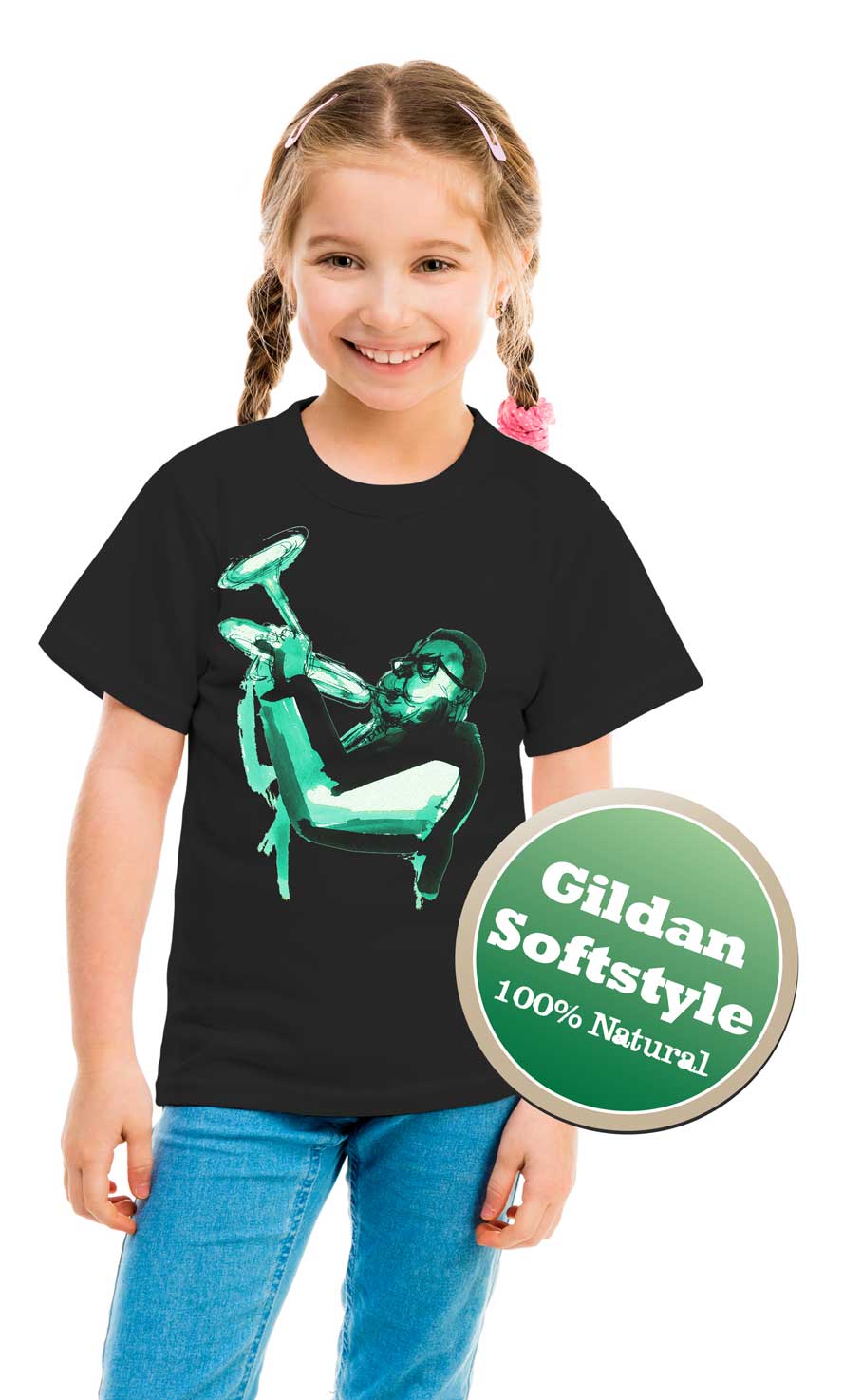 Dizzy Gillespie Youth T-Shirt. Trumpet Player Tee for Kids. Musical Instrument Tshirt.