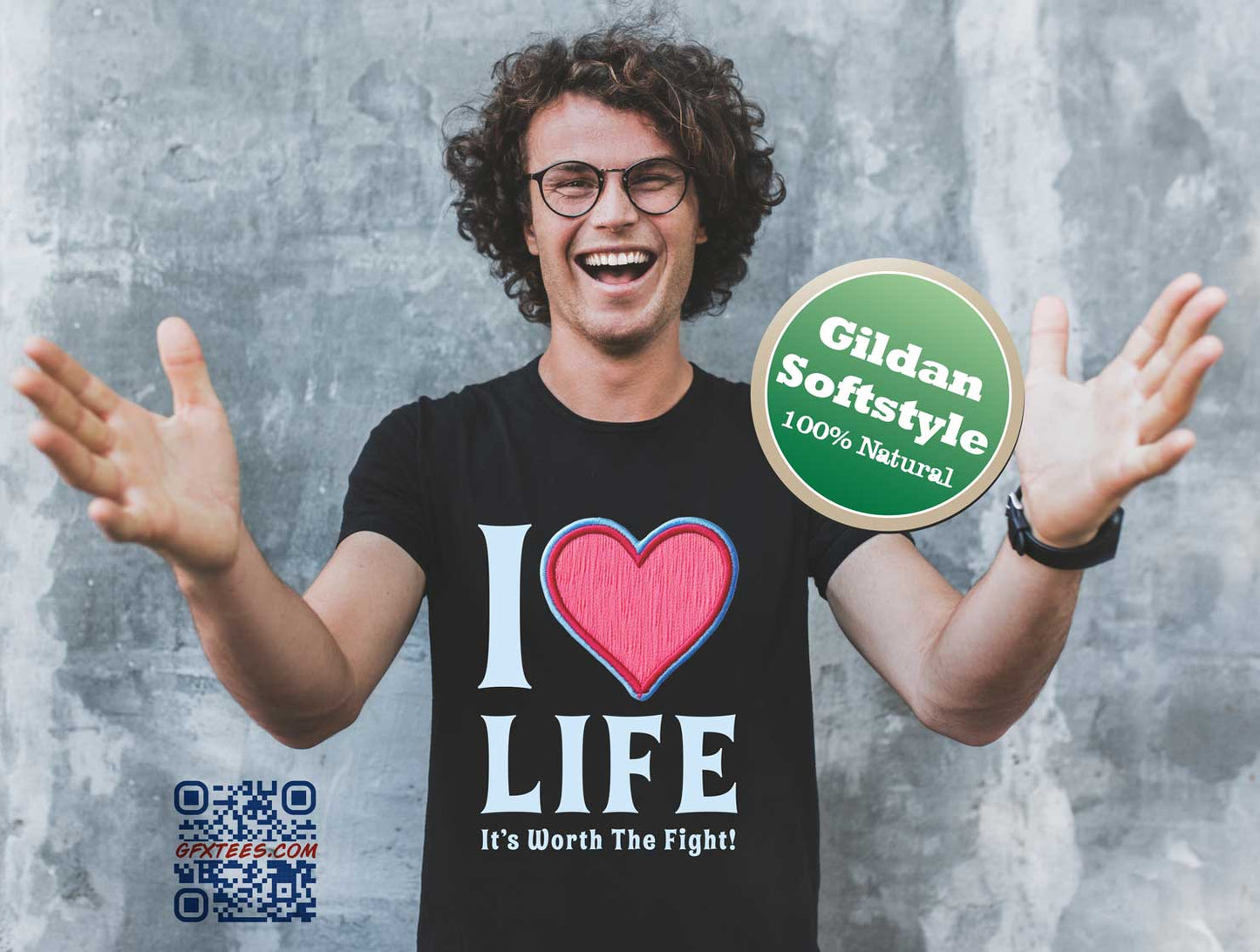 I Love Life It's Worth The Fight Tshirt. Love Heart Tee. Cancer Survivor T-Shirt. Proud Canadian Clothing. Free Shipping.