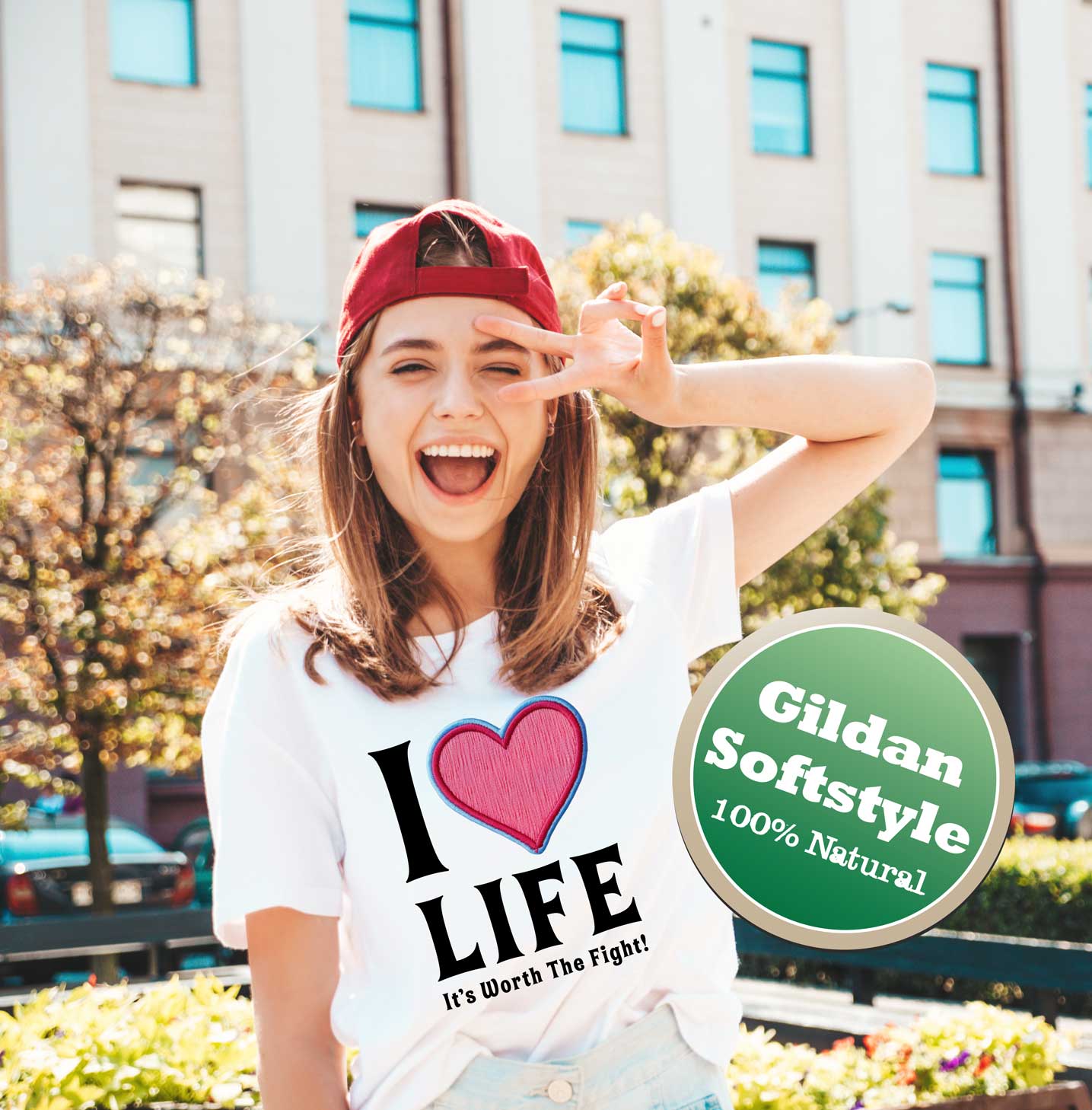 I Love Life It's Worth The Fight Tshirt. Love Heart Tee. Cancer Survivor T-Shirt. Proud Canadian Clothing. Free Shipping.