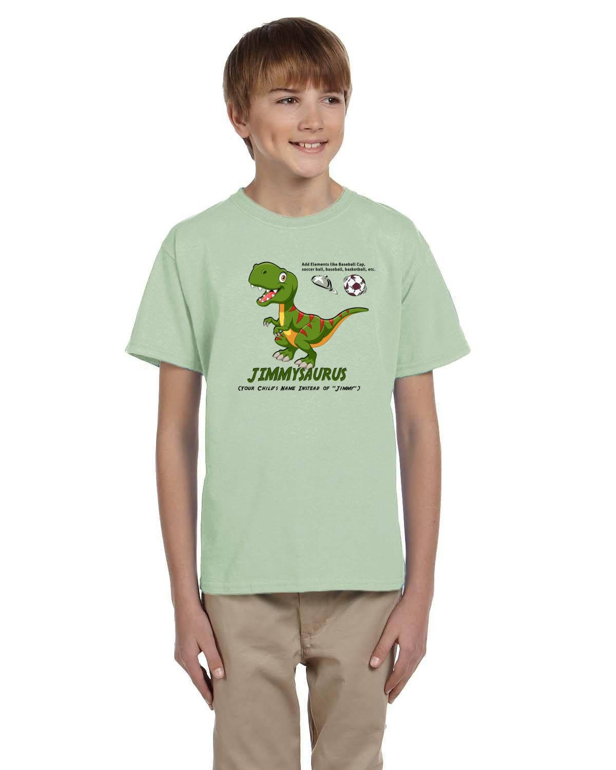 Personalized Kids Youth Dinosaur Tshirt. Custom Dino Tee with Your Child's Name on the Graphic Tee. Fun Dino Tee.10oz Heavy Cotton.
