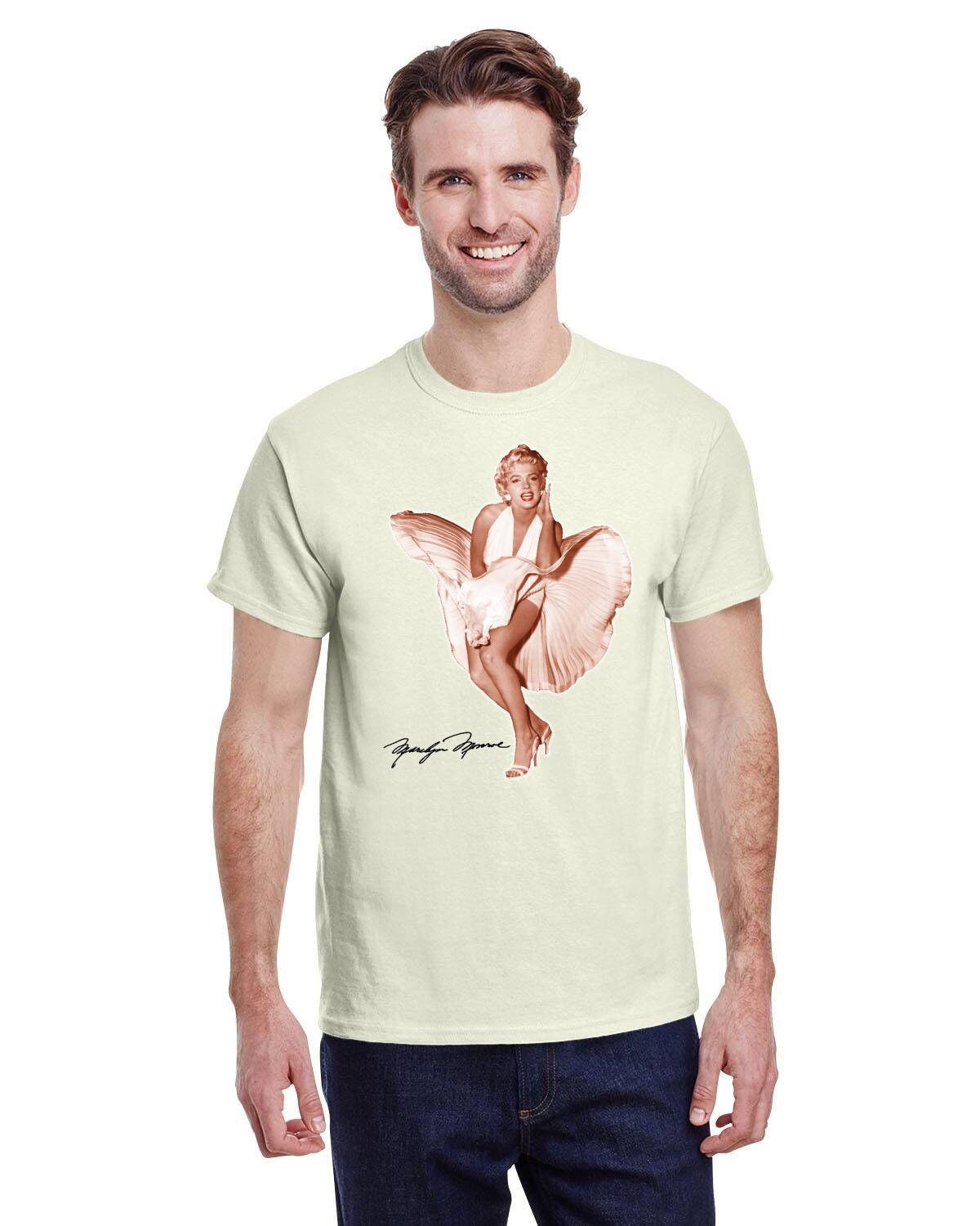 Marilyn Monroe with Red Lips from Movie with Dress Flying Up over Grate. Golden Era of Hollywood. 10oz Heavy Cotton. Iconic Movie Star.