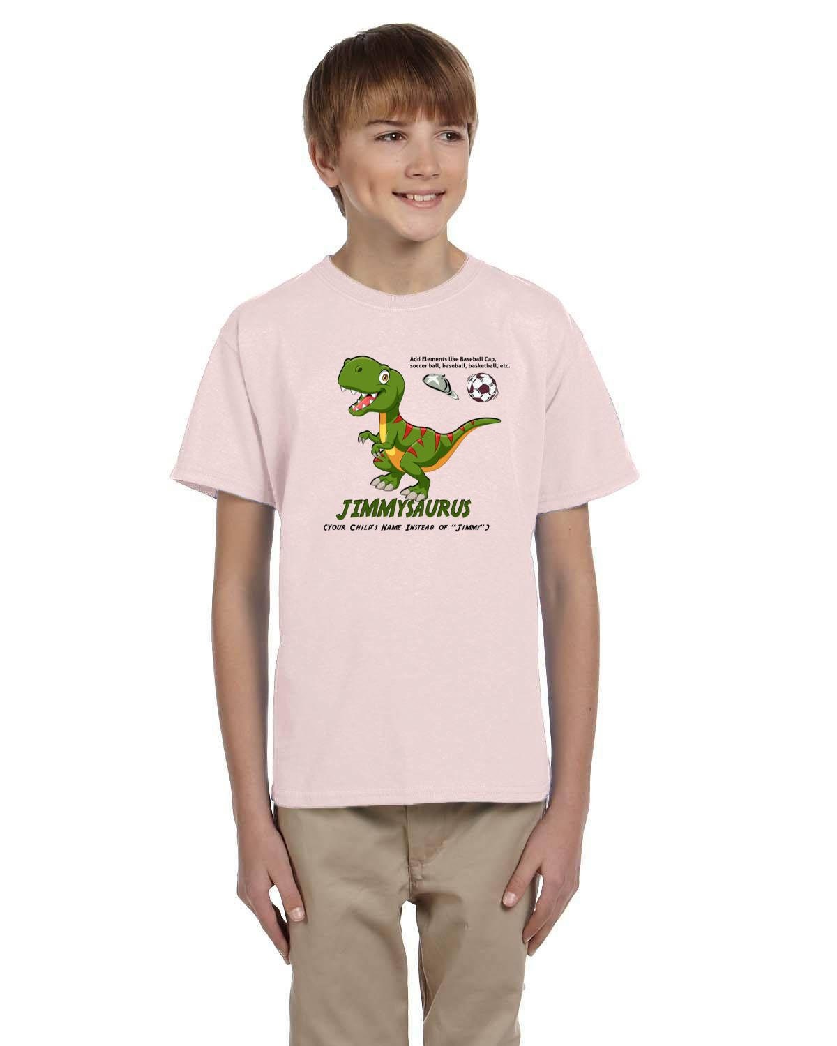 Personalized Kids Youth Dinosaur Tshirt. Custom Dino Tee with Your Child's Name on the Graphic Tee. Fun Dino Tee.10oz Heavy Cotton.