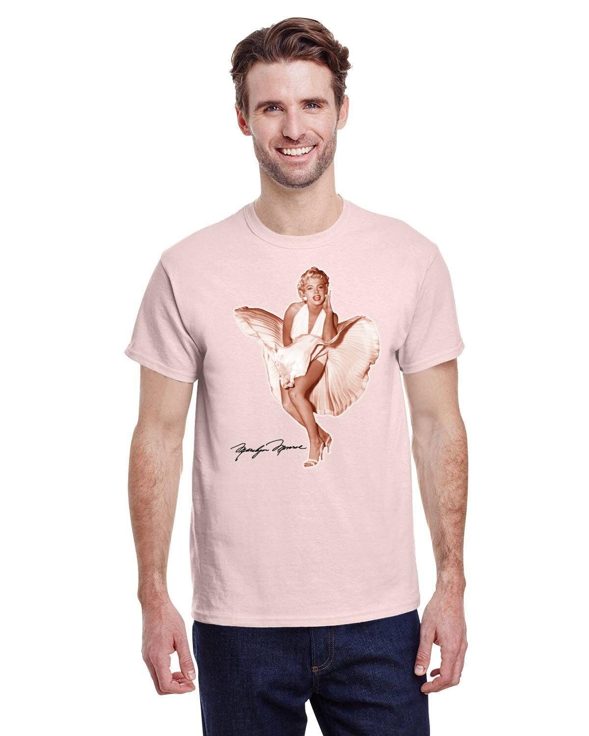 Marilyn Monroe with Red Lips from Movie with Dress Flying Up over Grate. Golden Era of Hollywood. 10oz Heavy Cotton. Iconic Movie Star.
