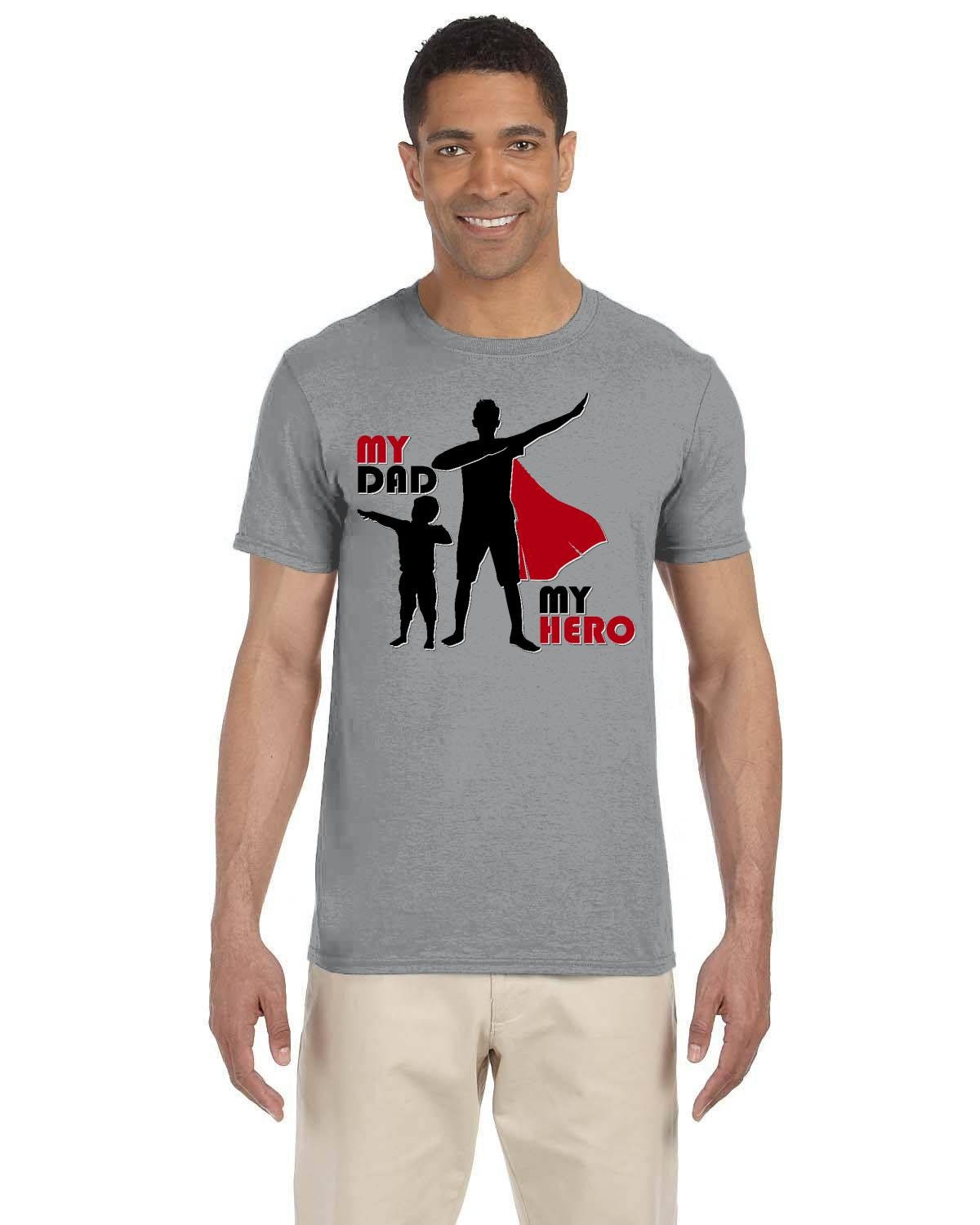 My Dad My Hero Fathers Day Tshirt. Great Gift for Daddy. Husband Gift. Papa Tee Shirt.