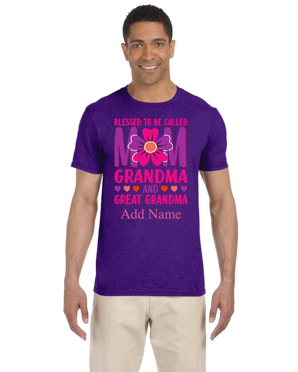 Custom Design T-Shirt Grandma. Blessed to be called Mom and Grandma. Custom Name Tees. Persalized Mothers Day Gift.
