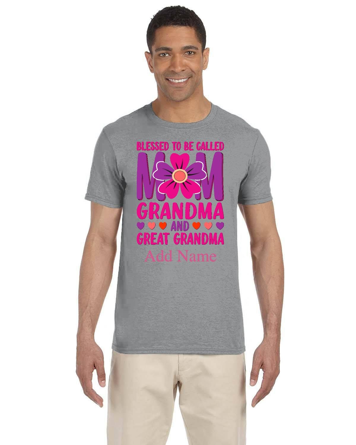 Custom Design T-Shirt Grandma. Blessed to be called Mom and Grandma. Custom Name Tees. Persalized Mothers Day Gift.