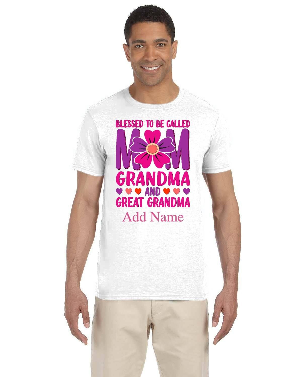 Custom Design T-Shirt Grandma. Blessed to be called Mom and Grandma. Custom Name Tees. Persalized Mothers Day Gift.