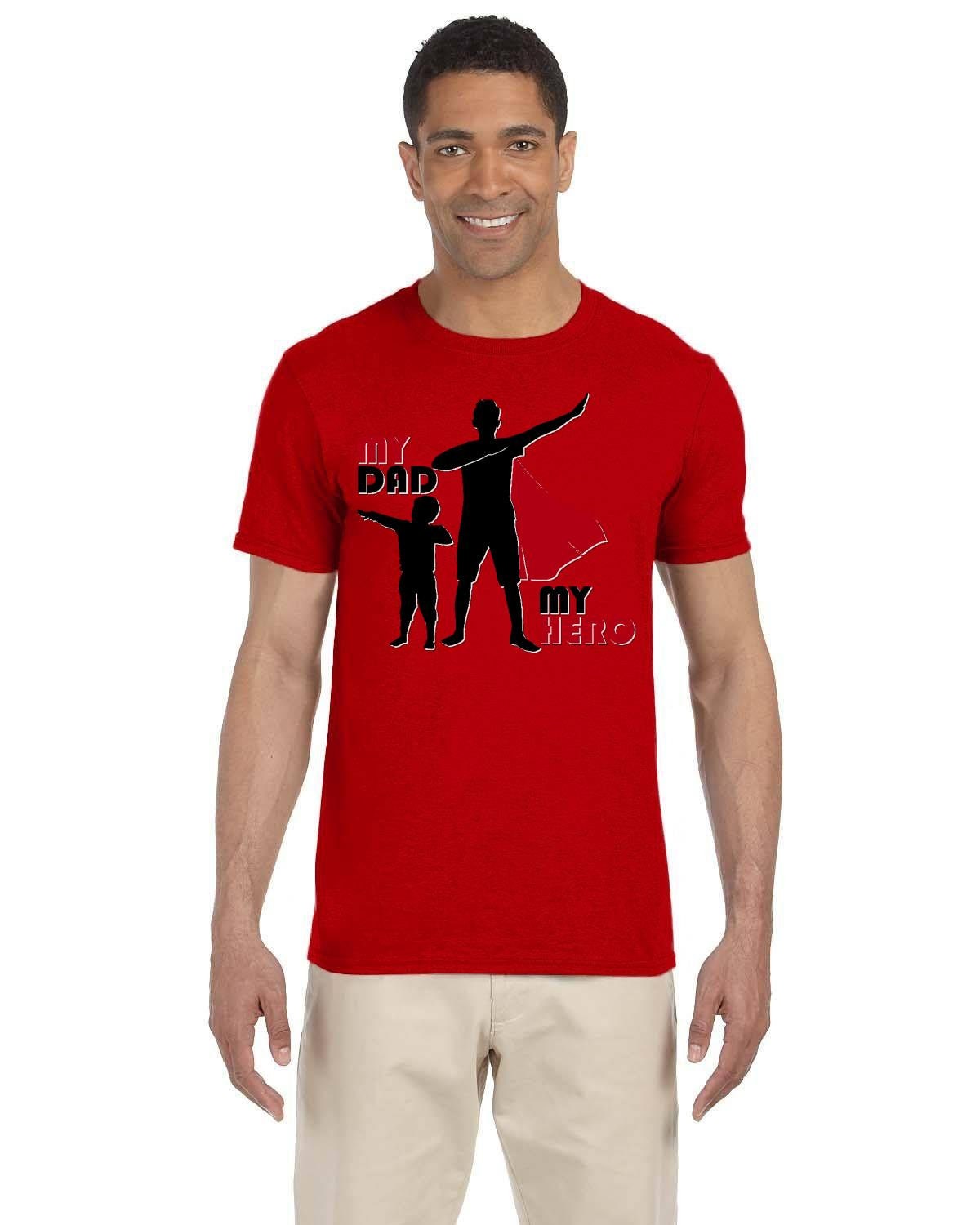My Dad My Hero Fathers Day Tshirt. Great Gift for Daddy. Husband Gift. Papa Tee Shirt.