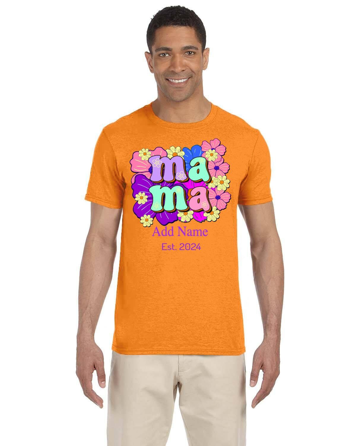 Mama Soft T-shirt. Mother's Day Personalized Tees. Custom Name Tee Shirts. Custom Design Add Name Gift.
