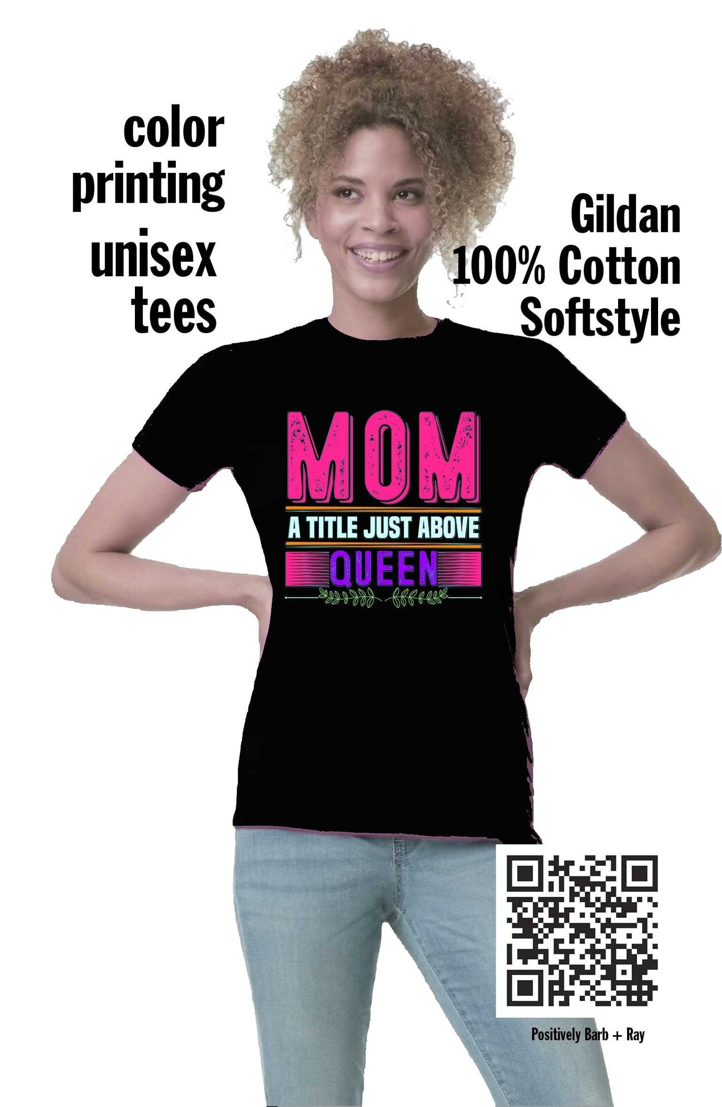 Custom Design Mama T-Shirt. Mom a Title Just Above Queen Tees. Custom Name Tees. Personalized Mothers Day Gift.