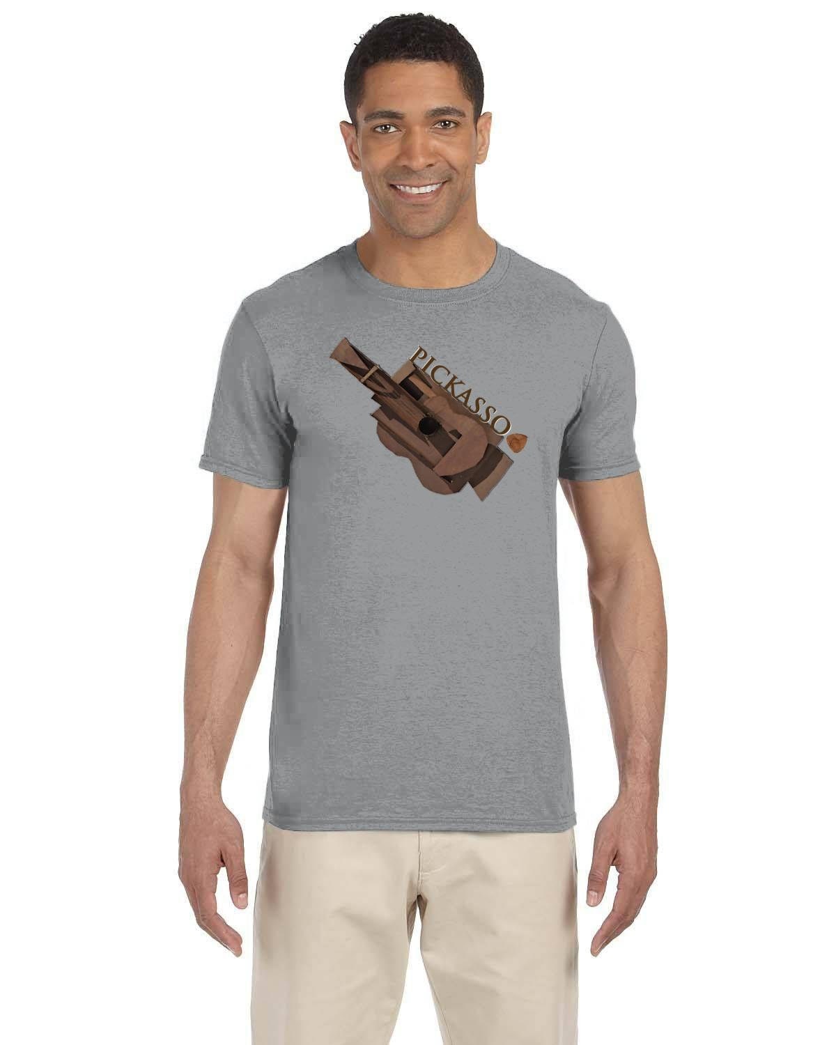 Picasso Guitar and Pick T-Shirt. Save 15% on any 2. Musician Tshirt. Art Lover Tee Shirt. Custom Guitar Design. Guitar Music Tee.