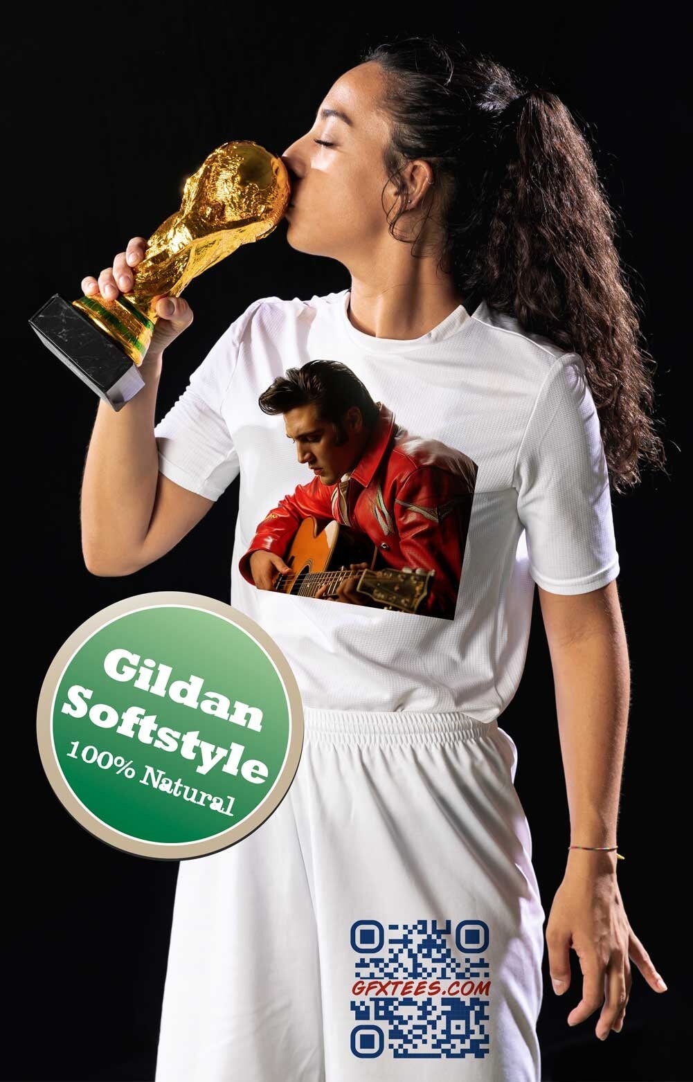Elvis T-Shirt. Elvis with Guitar Tee. Elvis Presley Music Tshirt. Proud Canadian Clothing. Free Shipping in Canada and the USA.