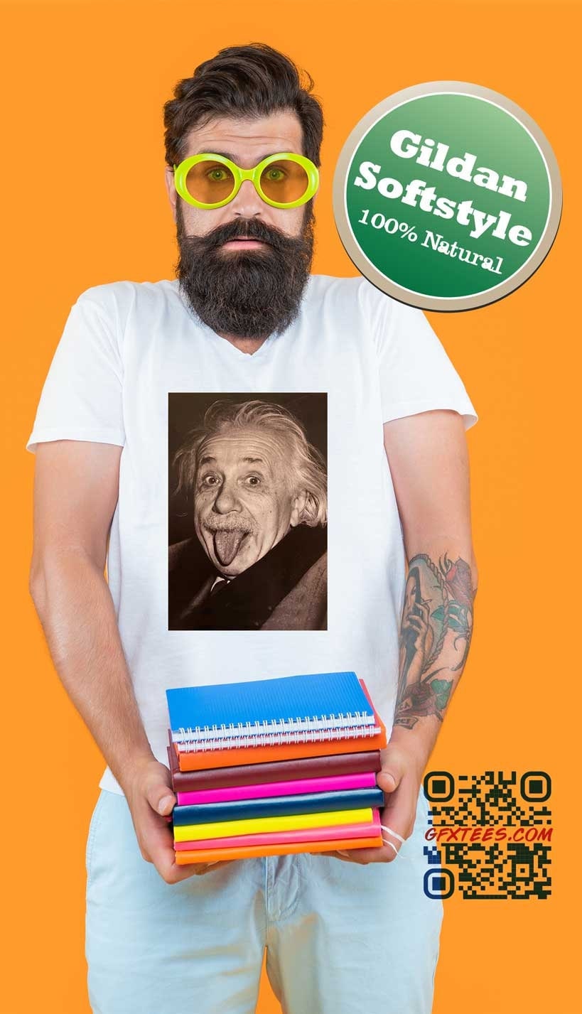 Nerd T-Shirt. Einstein Tshirt. Geek Tee. Einstein Tongue T-shirt. Proud Canadian Clothing. Free Shipping in Canada and the USA.