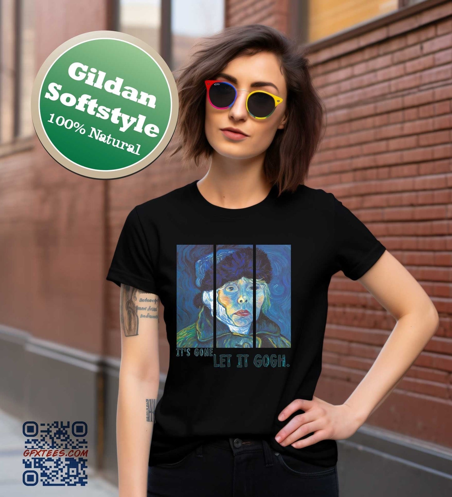 Joni Mitchell T-Shirt. Let It Gogh Tee. Joni Mitchell Art Tshirt. Van Gogh Art. Proud Canadian Clothing. Free Shipping Canada and the USA.