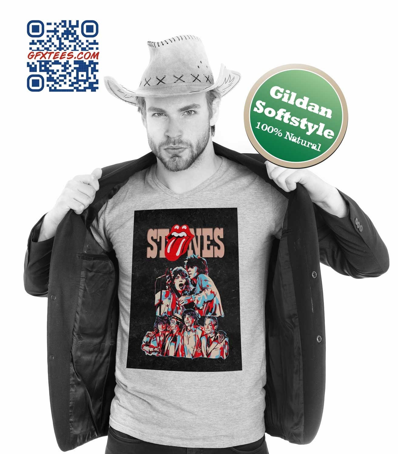 The Stones T-Shirt. Rolling Stones Illustration Tee. Stones Album Covers Art. Proud Canadian Clothing. Free Shipping in Canada and the USA.