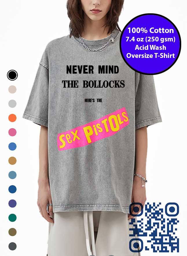 Sex Pistols Never Mind The Bollocks Album Cover Art Acid Wash T-Shirt. Made in Toronto Tee. Punk Music Tshirt.
