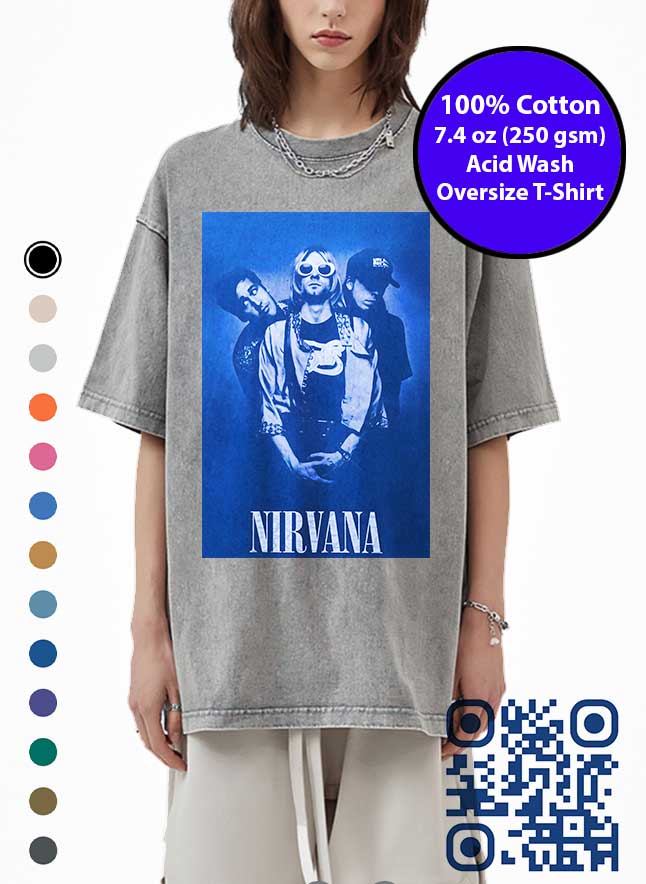 Nirvana Album Cover Art Acid Wash T-Shirt. Made in Toronto Tee. Grunge Music Tshirt.