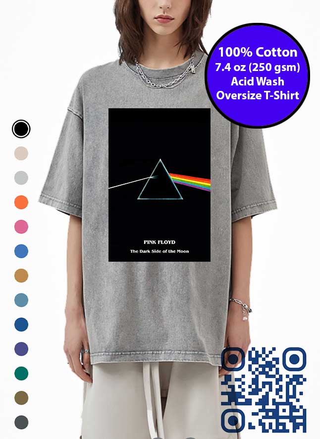 Pink Floyd Dark Side of the Moon Acid Wash T-Shirt. Made in Toronto Tee.