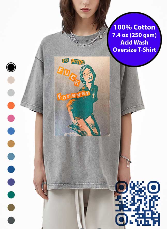 Sex Pistols F*ck Forever Album Cover Art Acid Wash T-Shirt. Made in Toronto Tee. Punk Music Tshirt.