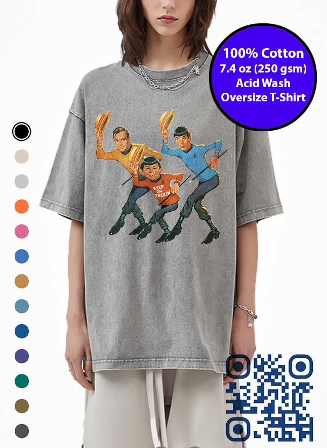 Jazz Star Trek Fan Art Acid Wash T-Shirt. Made in Toronto Tee. Mad Magazine Tshirt.