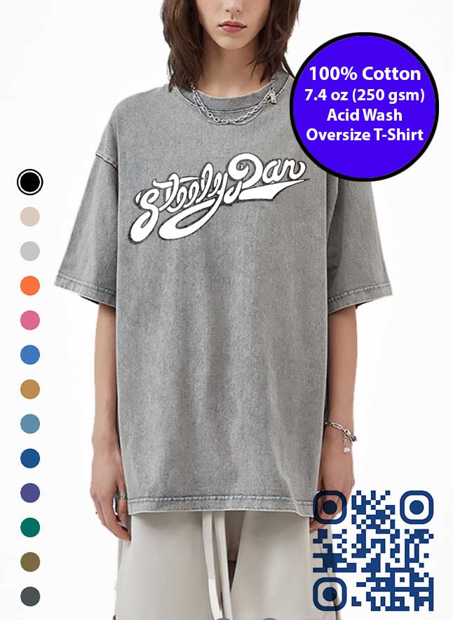 Steely Dan BW Logo Acid Wash T-Shirt. Steely Dan Tshirt.