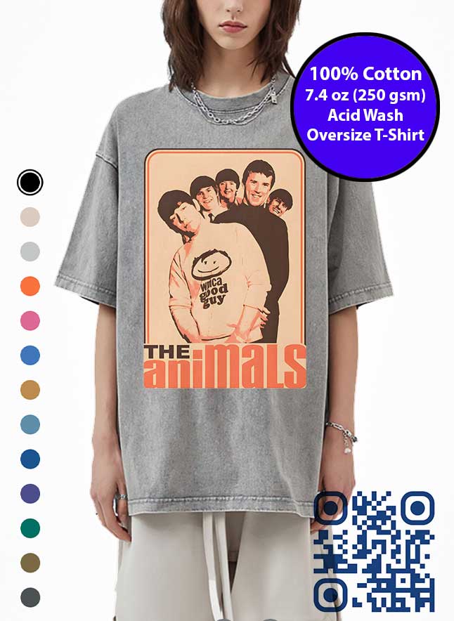 The Animals 1960s Poster Acid Wash T-Shirt. The Animals Tshirt | GFXTEES,com Toronto Canada.