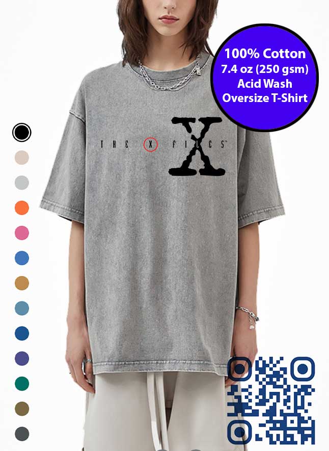 The X-Files Logo Acid Wash T-Shirt. Made in Toronto Tee. X-Files TV Show Tshirt.