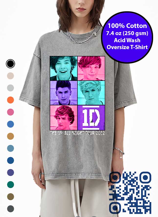One Direction Up All Night 2012 Tour Acid Wash T-shirt (Reproduction). Concert Music Tee Toronto.