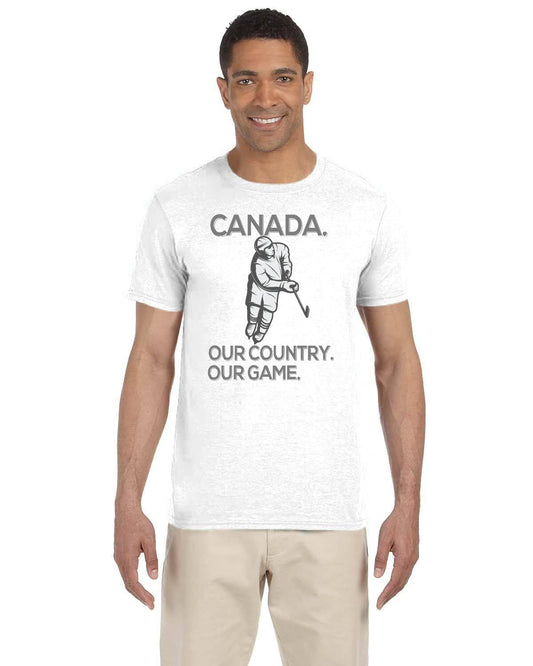 Canada Our Country Our Game T-Shirt. Hockey Tee. Made in Canada Tshirt | GFXTEES.com Toronto Canada.