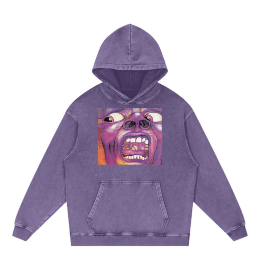 Classic King Crimson Album Cover Acid Wash Oversize Hoodie.