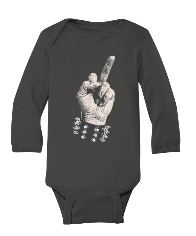 When Baby Flips the Bird Infant Long Sleeve Bodysuit. Let your baby give people the middle finger instead.