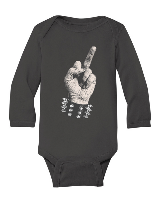 When Baby Flips the Bird Infant Long Sleeve Bodysuit. Let your baby give people the middle finger instead.