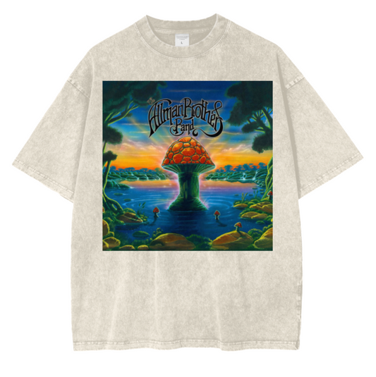 Allman Brothers Band Acid Wash Oversized T-Shirt. Where It All Began Album Cover.