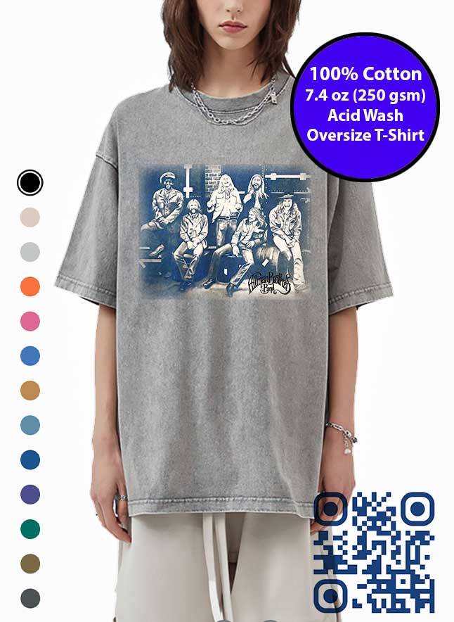 Allman Brothers Band Artistic Reproduction Album Cover Acid Wash T-Shirt. Made in Toronto Tee.