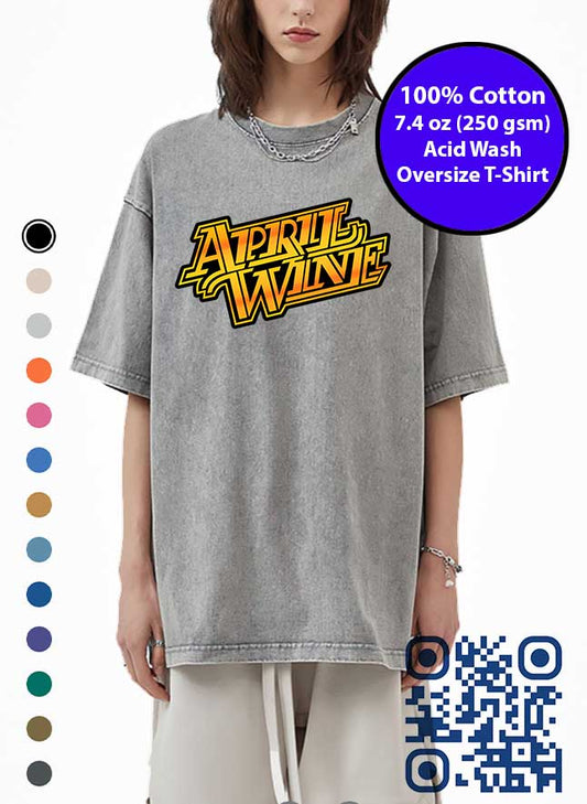 April Wine Music Band Logo Acid Wash T-Shirt. April Wine Logo Tshirt. I Like To Rock Tee!