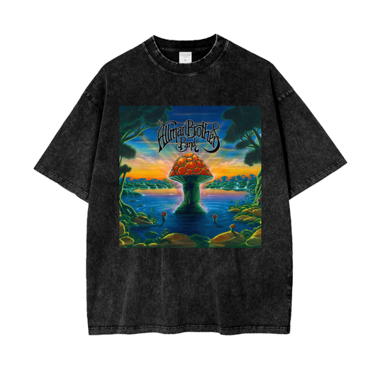 Allman Brothers Band Acid Wash Oversized T-Shirt. Where It All Began Album Cover.