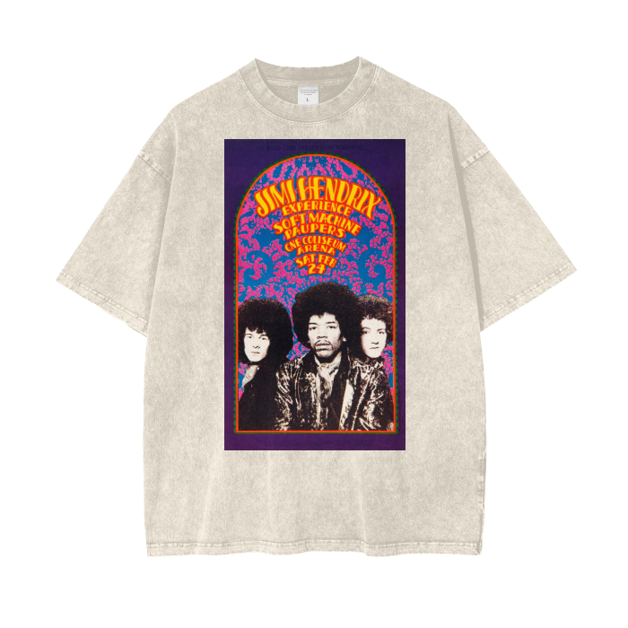 Jimi Hendrix Experience CNE Acid Wash Oversized T-Shirt. Toronto Concert CNE Tee.