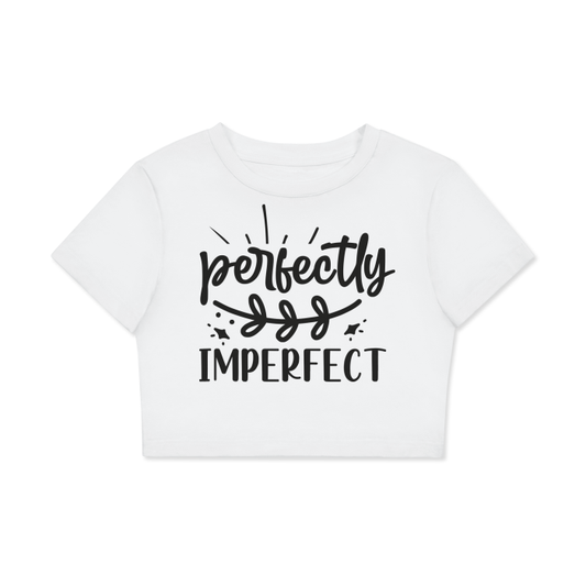 Perfectly Imperfect Women's Fitted Crop Tee | Bodycon TShirt.