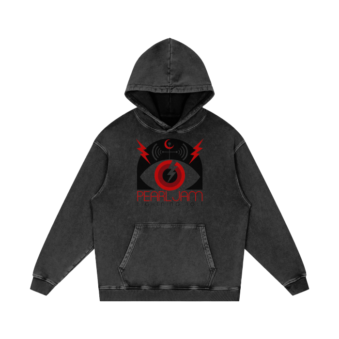 Classic Rock Pearl Jam Album Cover Acid Wash Oversize Hoodie.