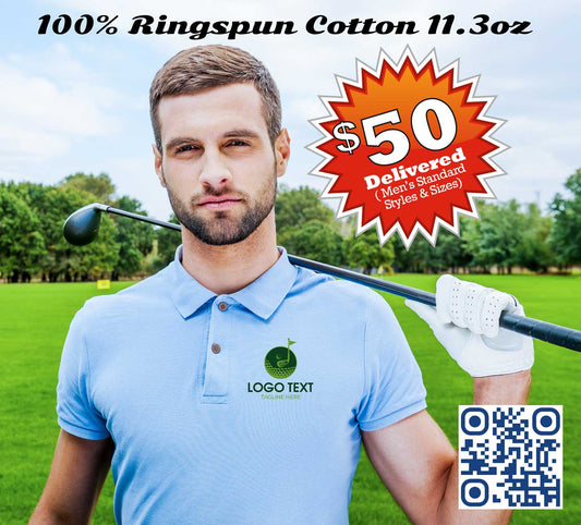 Custom Pique Polo Shirt. Embroidered Golf Shirt. Personalized Golf Shirt. Proud Canadian Clothing. Free Shipping in Canada and the USA.