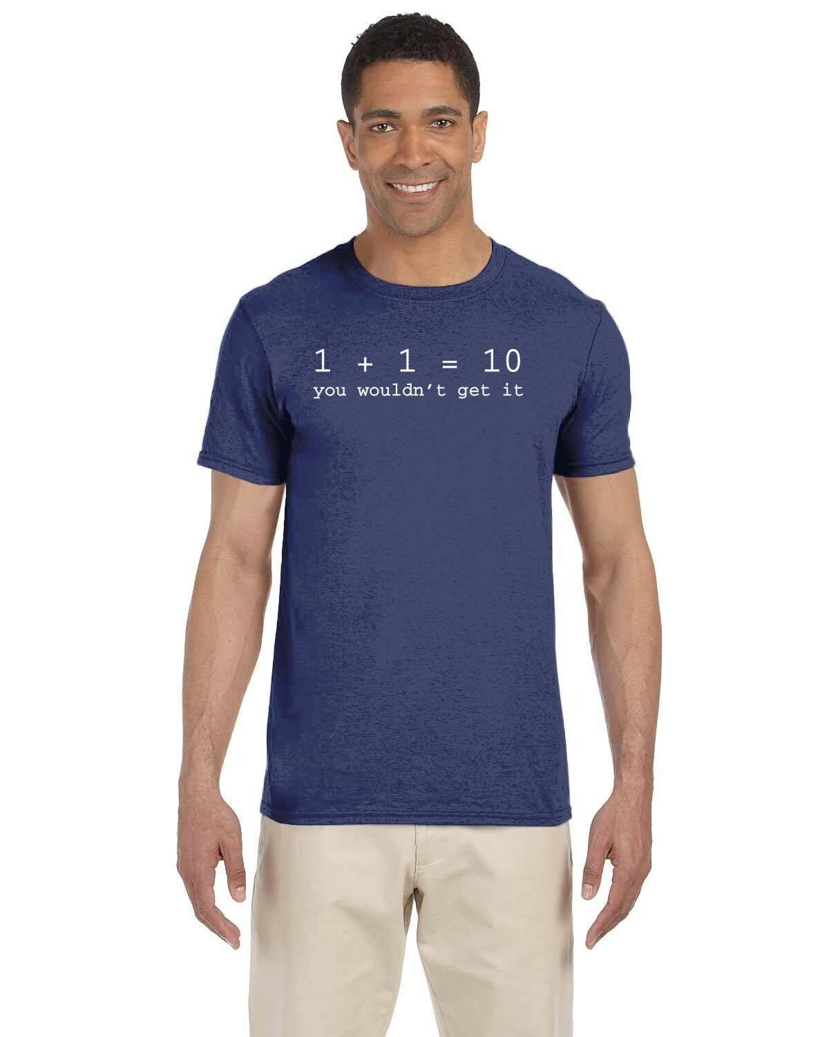 Binary Joke Tshirt. 0s 1s Coder Funny Tees. Programming Fun. 1+1 = 10 Coding Joke. Nerd Top. Nerdy Gift. Binary Code T-Shirt.