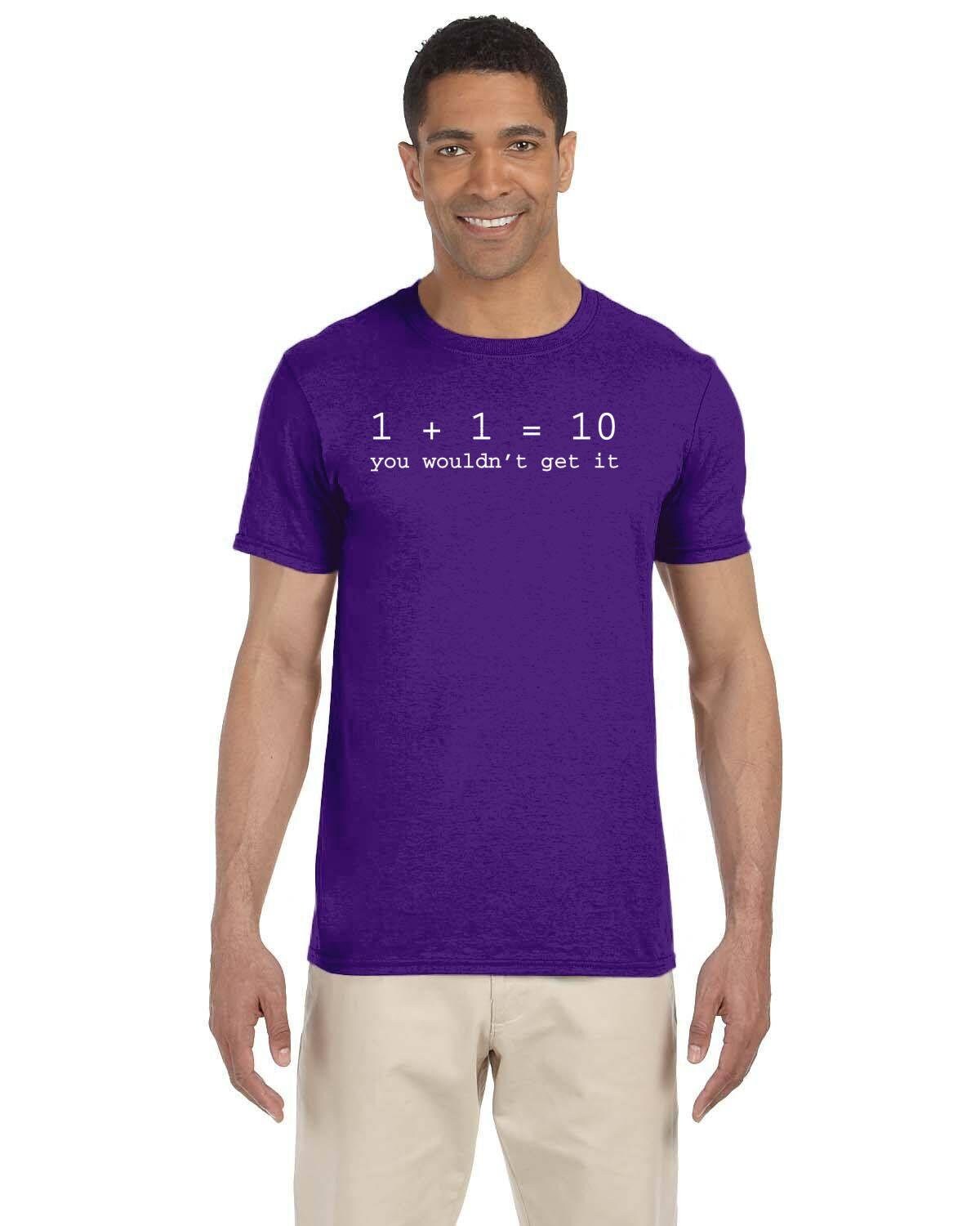 Binary Joke Tshirt. 0s 1s Coder Funny Tees. Programming Fun. 1+1 = 10 Coding Joke. Nerd Top. Nerdy Gift. Binary Code T-Shirt.