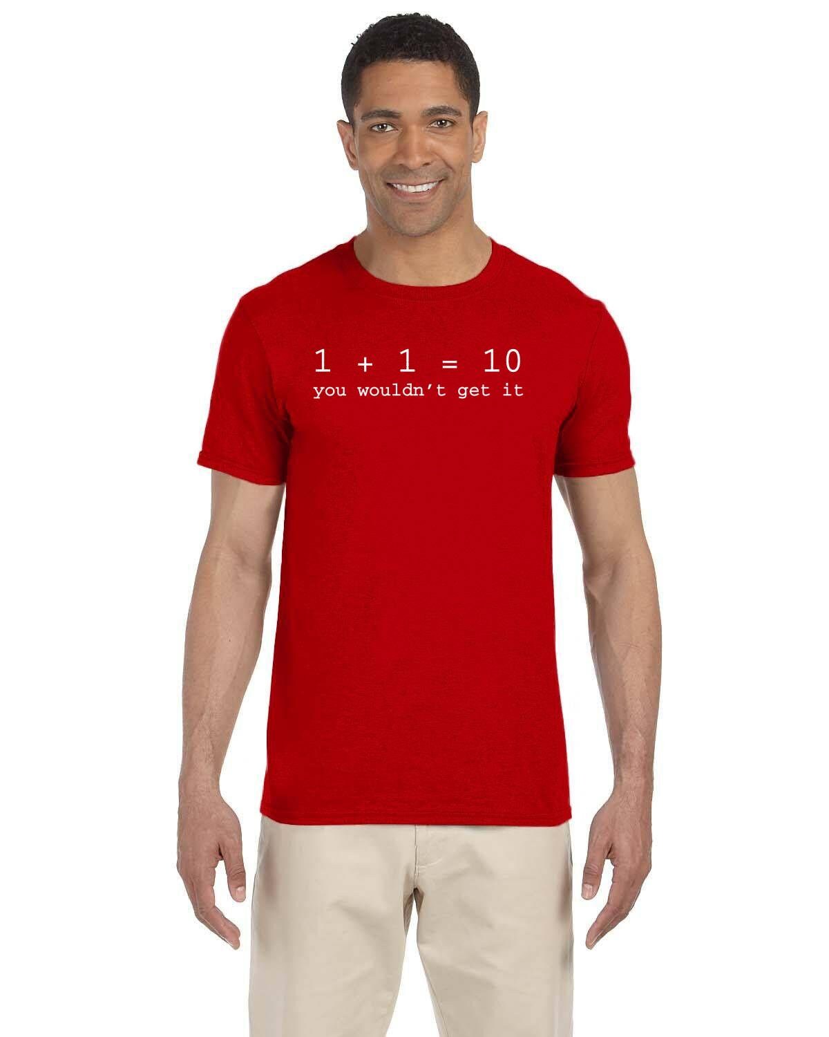 Binary Joke Tshirt. 0s 1s Coder Funny Tees. Programming Fun. 1+1 = 10 Coding Joke. Nerd Top. Nerdy Gift. Binary Code T-Shirt.